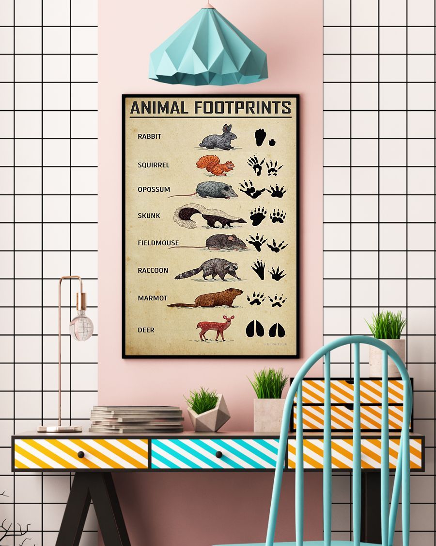 Animal Footprints Edge-to-edge Printed Poster | 200 GSM Paper | 11×17 inch | 16×24 inch | 24×36 inch | Colorful | P1349