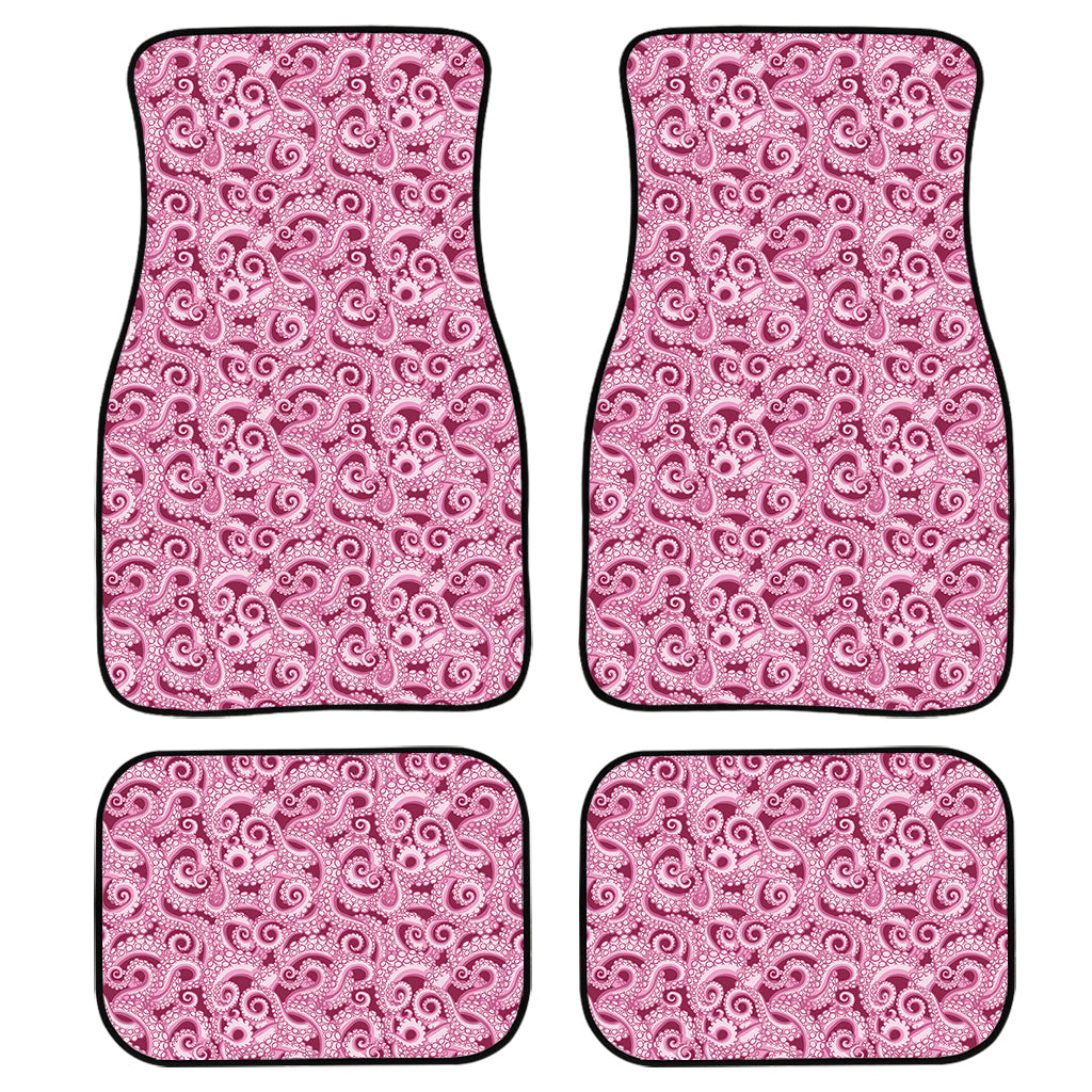 Pink Octopus Tentacles Pattern Print Front And Back Car Floor Mats, Front Car Mat