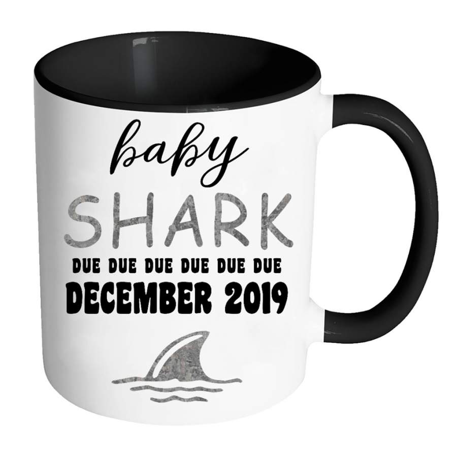 Baby Shark Due Due Due Due December  2019, Birthday Gift – Full-Wrap Coffee Colors Accent Mug