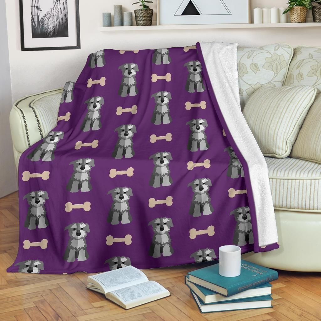 Dog Puppy Schnauzer Cl12100393Mdf Sherpa Fleece Blanket