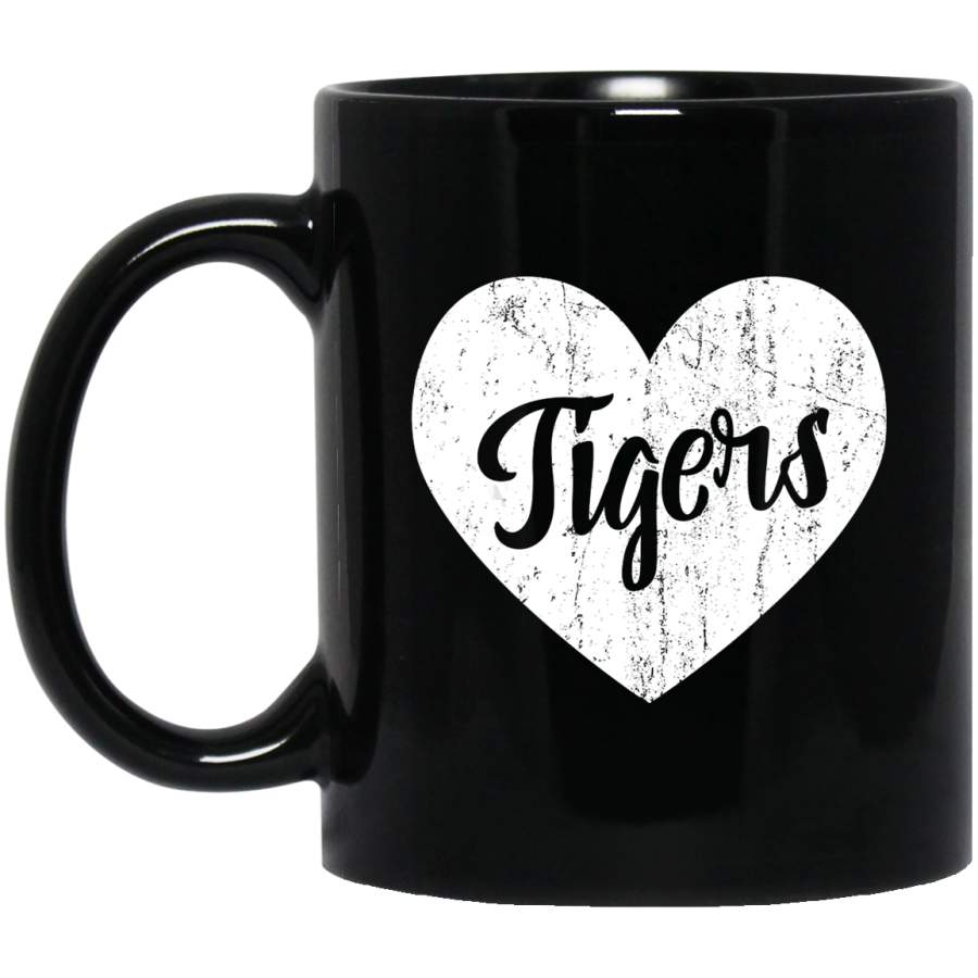 Tigers School Sports Fan Team Spirit Mascot Cute Heart Gift Coffee Mug