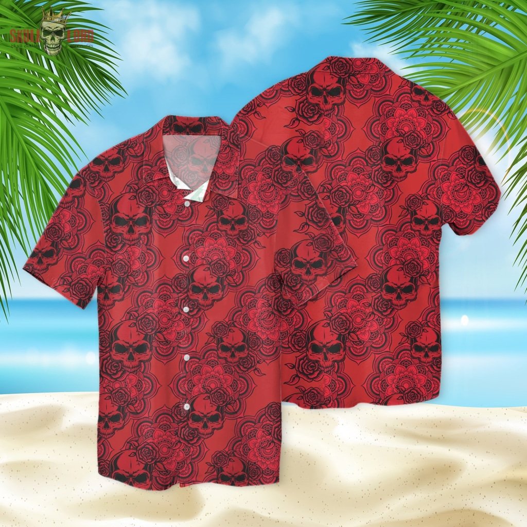 Skull Red Maldala Hawaii Shirt Ha18002