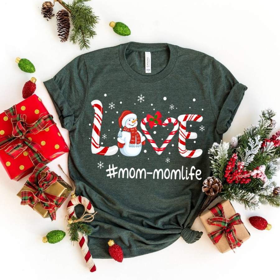 Love mom-mom life candy snowman christmas t-shirt, christmas gifts, gift ideas for mom christmas, best christmas gifts for mom, good gift ideas for mom, great gifts for mom, perfect gifts for mom – GST