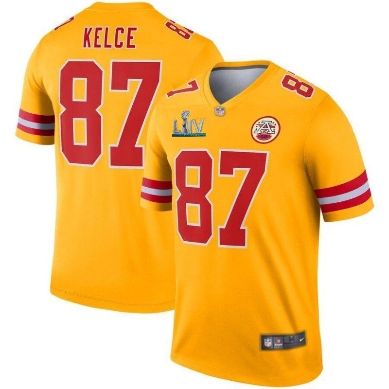 Travis Kelce #87 Kansas City Chiefs 2020 NFL Yellow Jersey Jersey