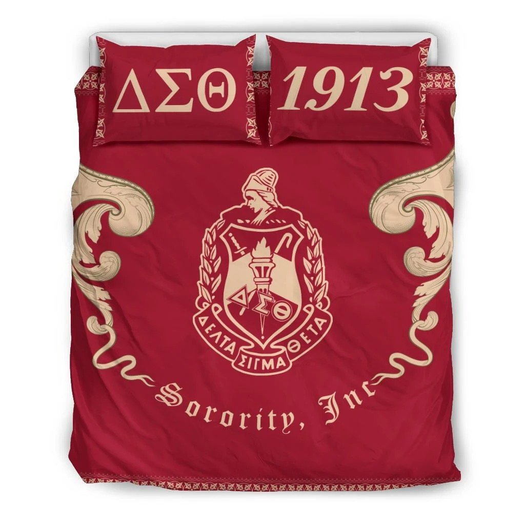 Greek Life Bedding Set – Floral  Delta Sigma Theta Duvet Cover & Pillow Cases