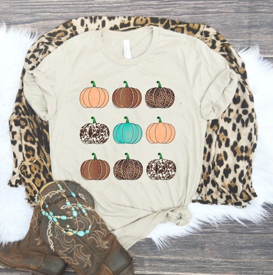 Thanksgiving Shirt, Womens Cute Leopard Pumpkin Shirt, Thanksgiving Tee for women, Cute Fall Pumpkin Shirt, Fall Leopard Print Autumn Tee