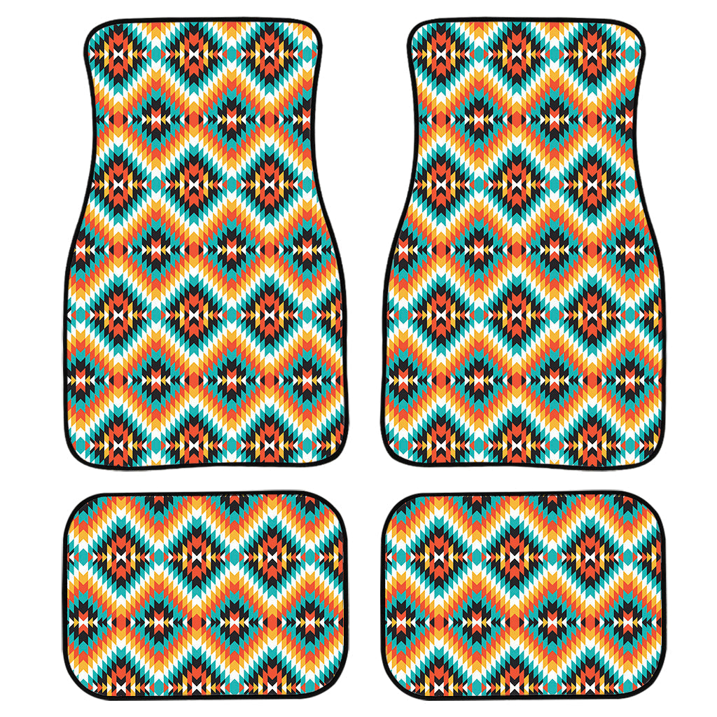 Ethnic Native American Pattern Print Front And Back Car Floor Mats, Front Car Mat