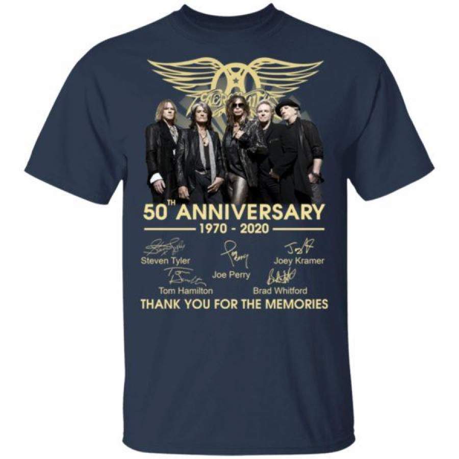 Aerosmith 50th Anniversary 1970 2020 Thank You for The Memories  T-shirt