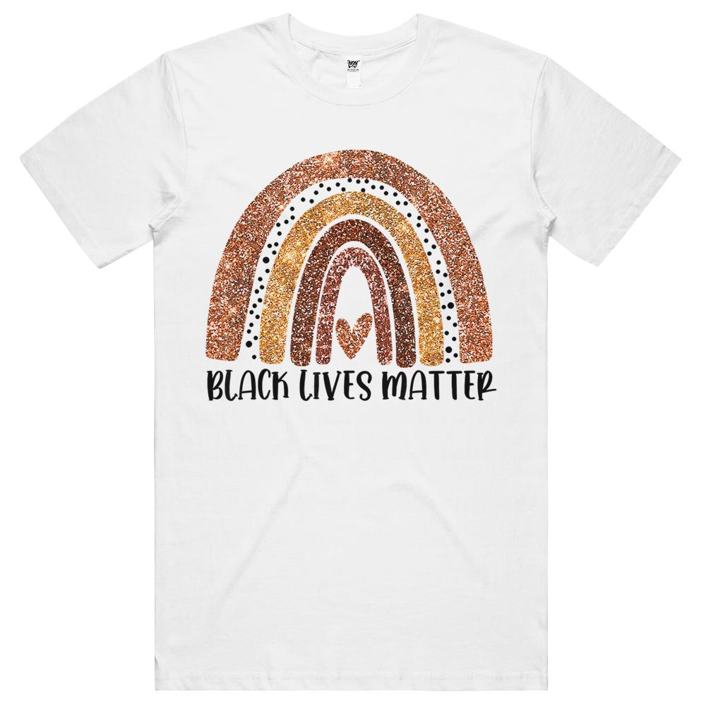 Black Lives Matter Glitter Rainbow Africa Girl Black History T Shirts