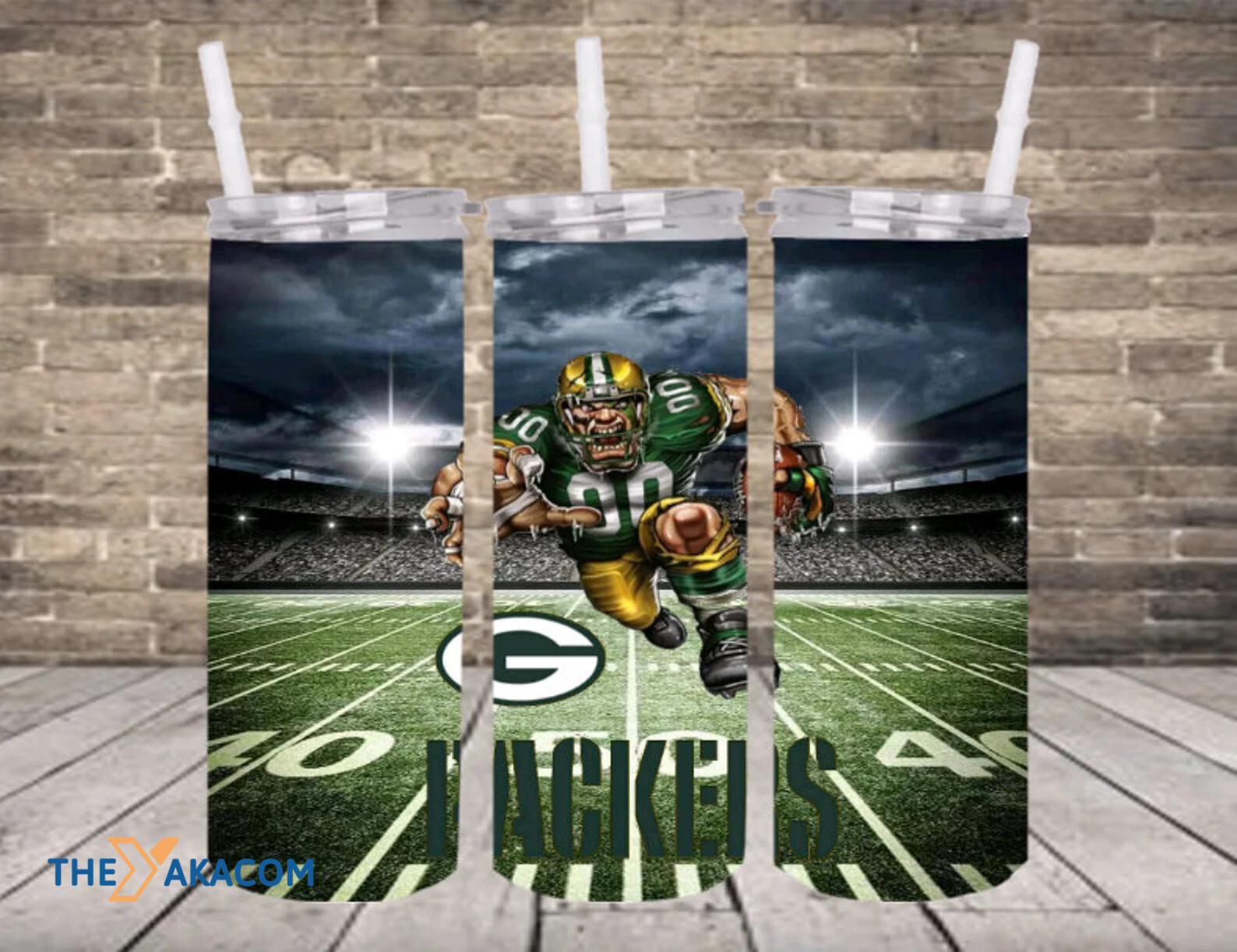 Strong Player Competing On The Stadium Green Bay Packers Tumbler