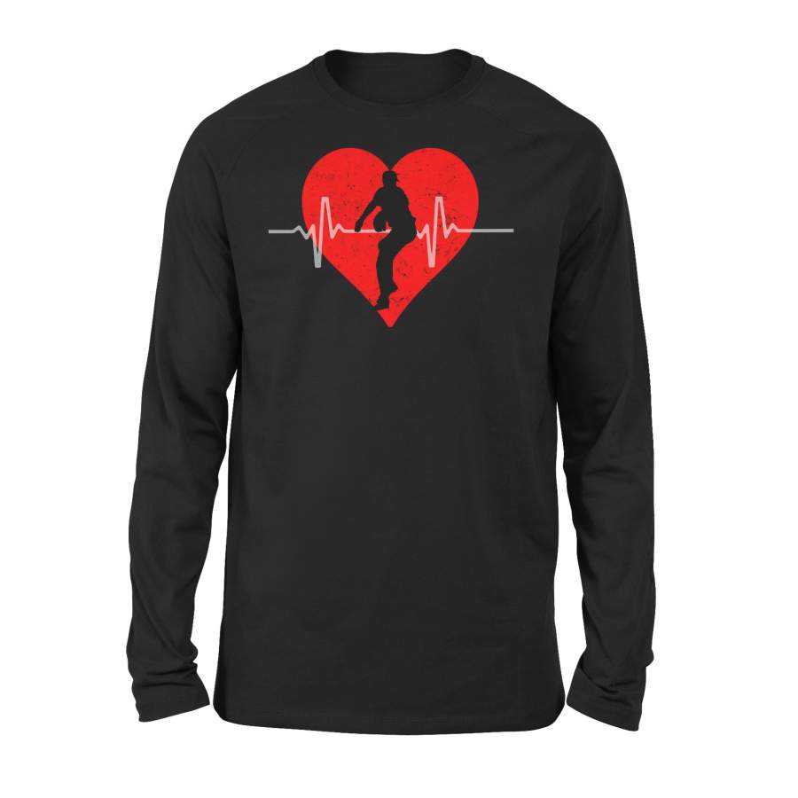 Baseball Pitcher Heartbeat Long Sleeve T-Shirt