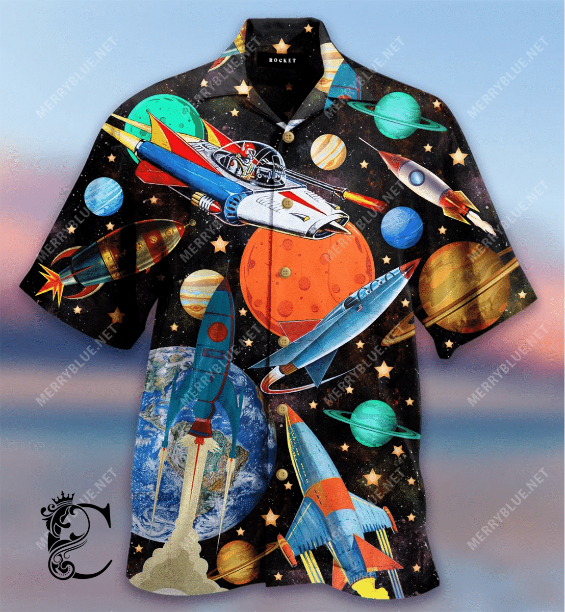 Beach Shirt Order Rocket To Heaven Hawaiian Shirt- Chillicothemall