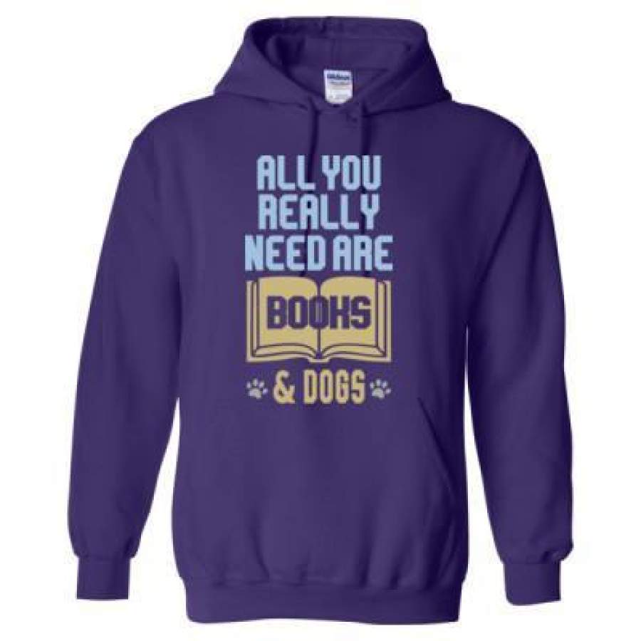 AGR All You Really Need Are Books And Dogs – Heavy Blend™ Hooded Sweatshirt