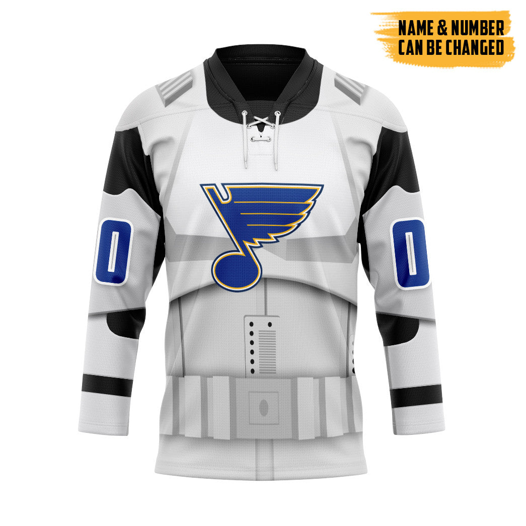 Gearhumans 3D S.W X St. Louis Blues May The 4Th Be With You Custom Name Custom Number Hockey Jersey