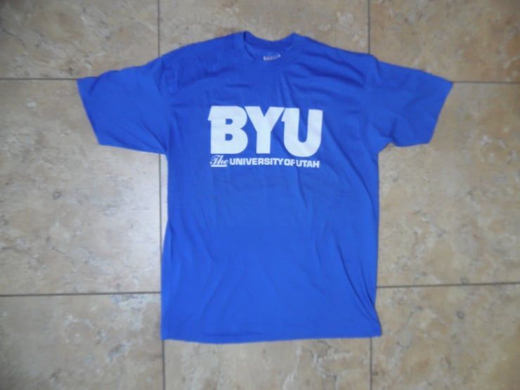 Vtg Byu The University Of Utah Brigham Blue Shirt