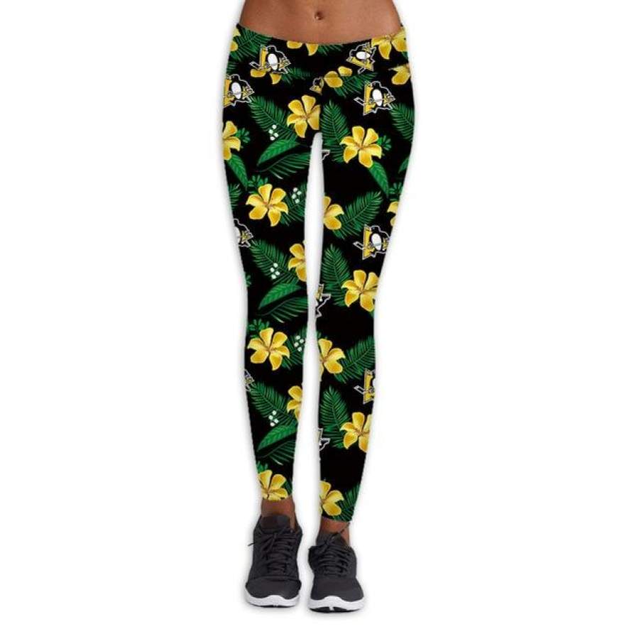 Pittsburgh Penguins Flower Print Leggings