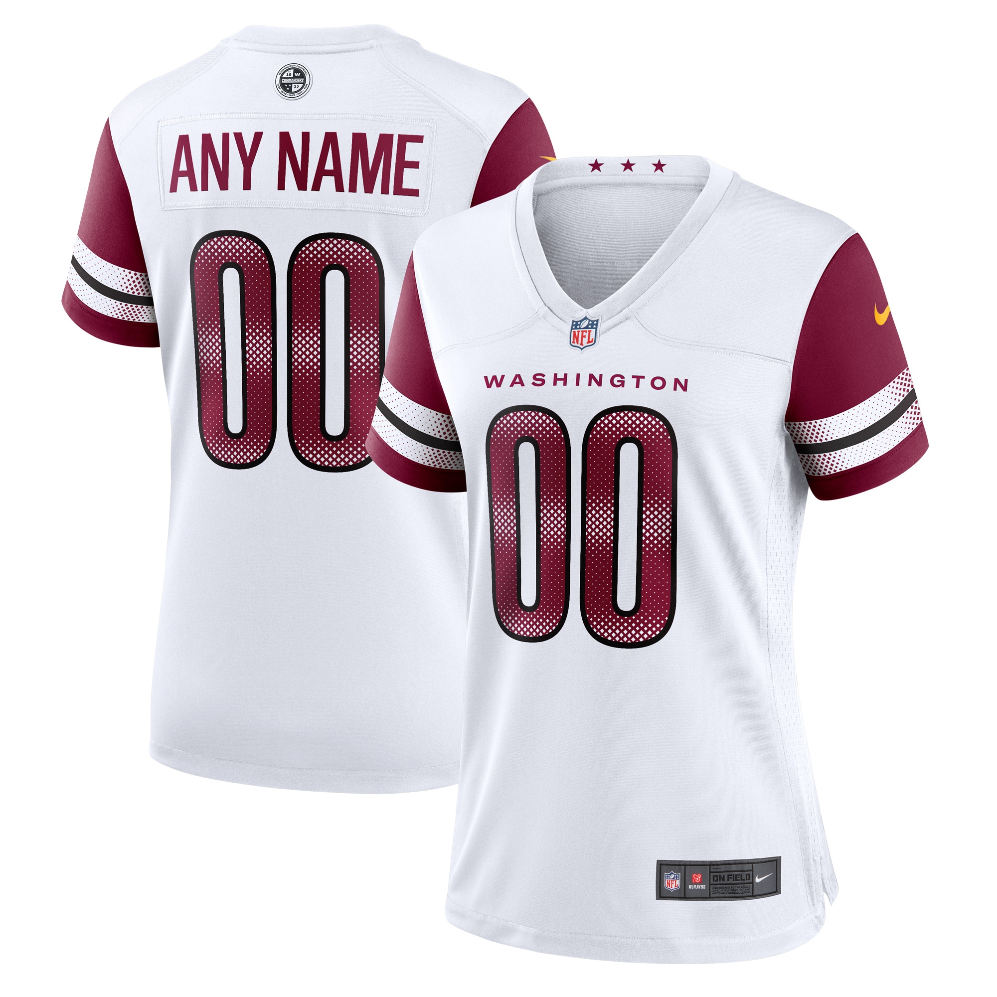 Women’s Washington Commanders White Game Custom Player Jersey