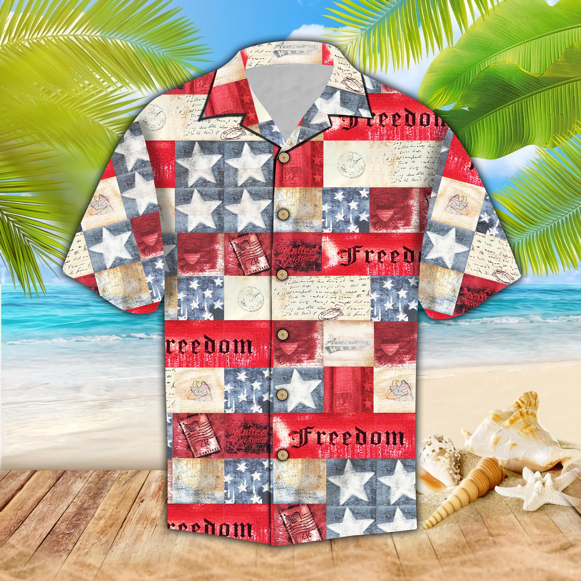 Happy Independence Day Hawaiian Shirt Patriotic Freedom Us Flag Hawaiian Ha16592