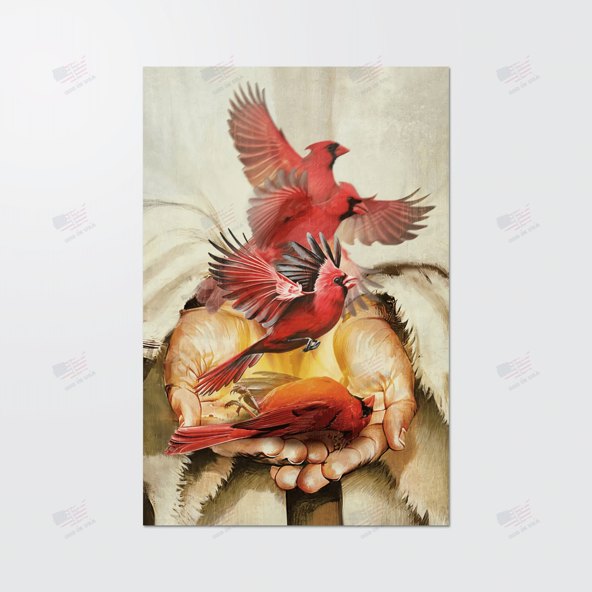 Poster Canvas A Cardinal On His Hand Jesus