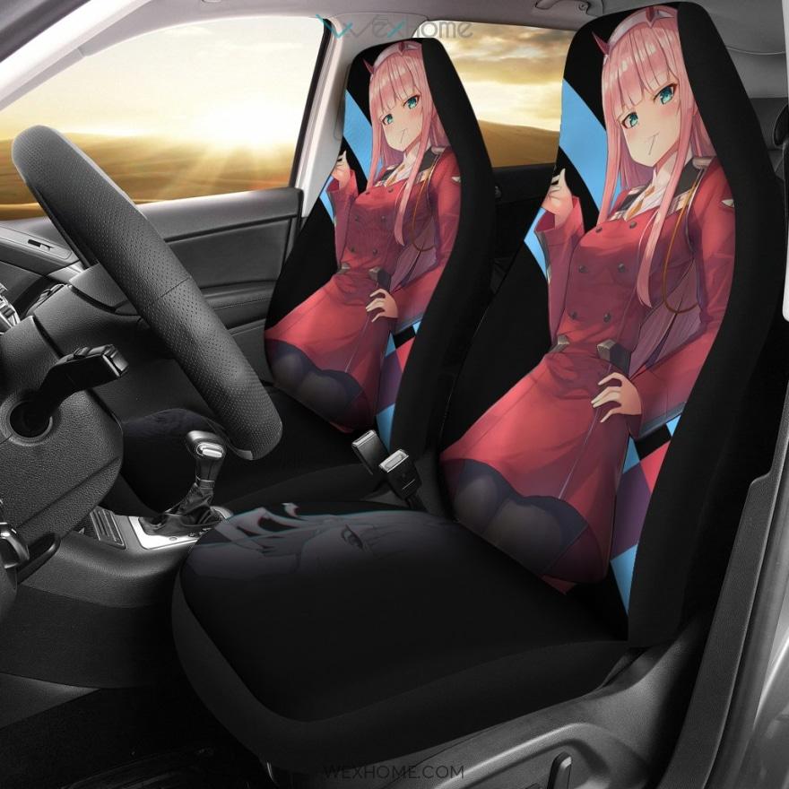 Darling In The Franxx Anime Car Seat Covers | Zero Two Eat Candy Shadow Seat Covers