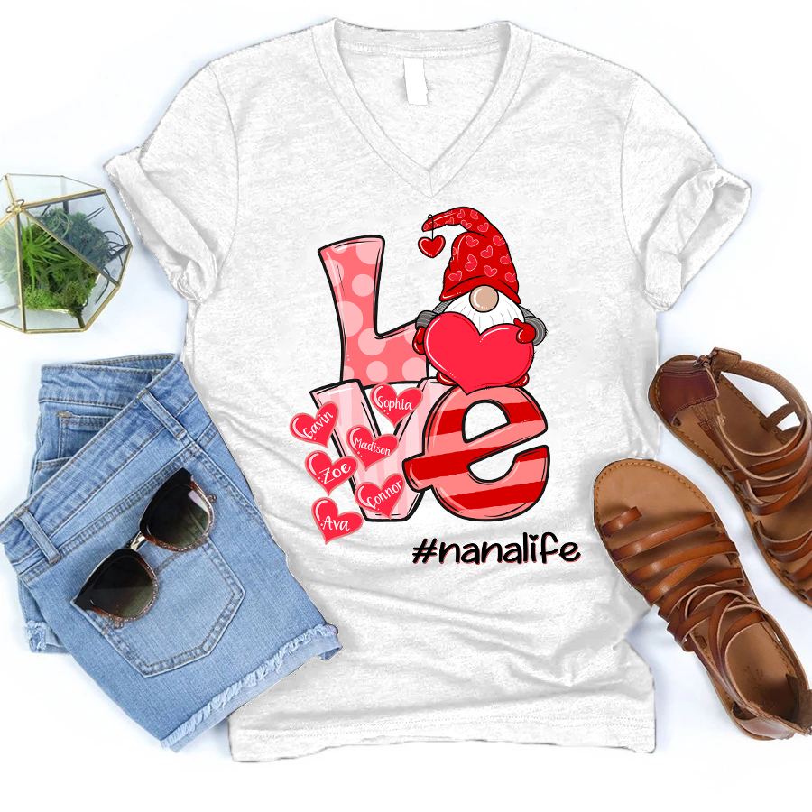 Nana Life – Valentine New  Personalized V-Neck Shirt