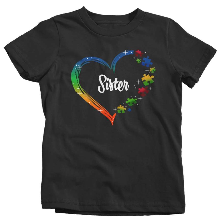 Kids Personalized Autism T Shirt Heart Autism Shirts Custom Shirts Sister Brother Shirt Cousin Custom Tee