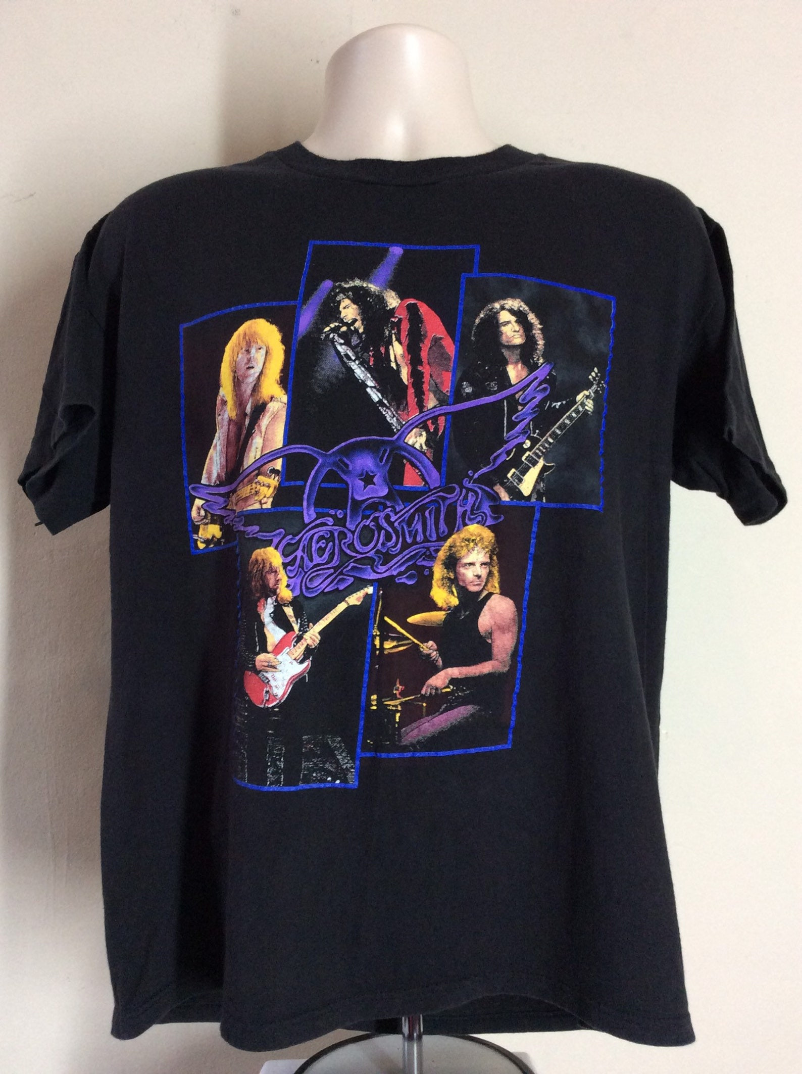 Vtg 1990 Aerosmith Pump Tour Concert T Shirt Black L 90S Classic Rock Band