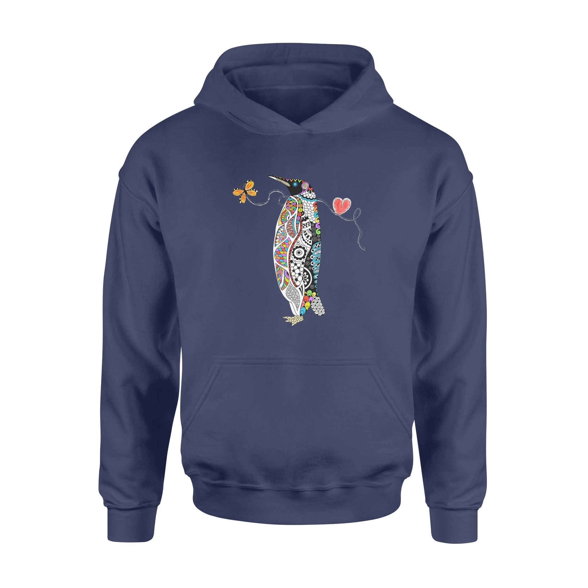 zentangle rainbow penguin premium hoodie 491