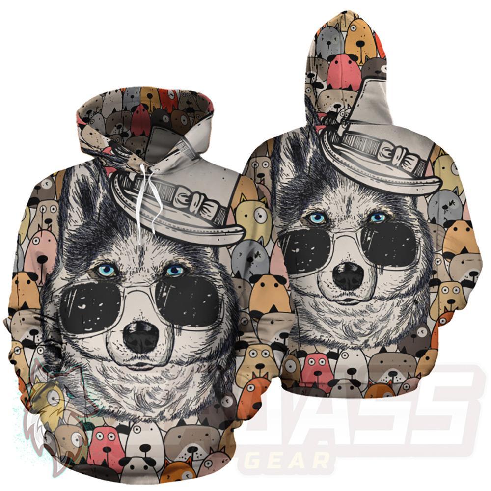 Husky Top Hat HUK-0015 Hoodie Allover