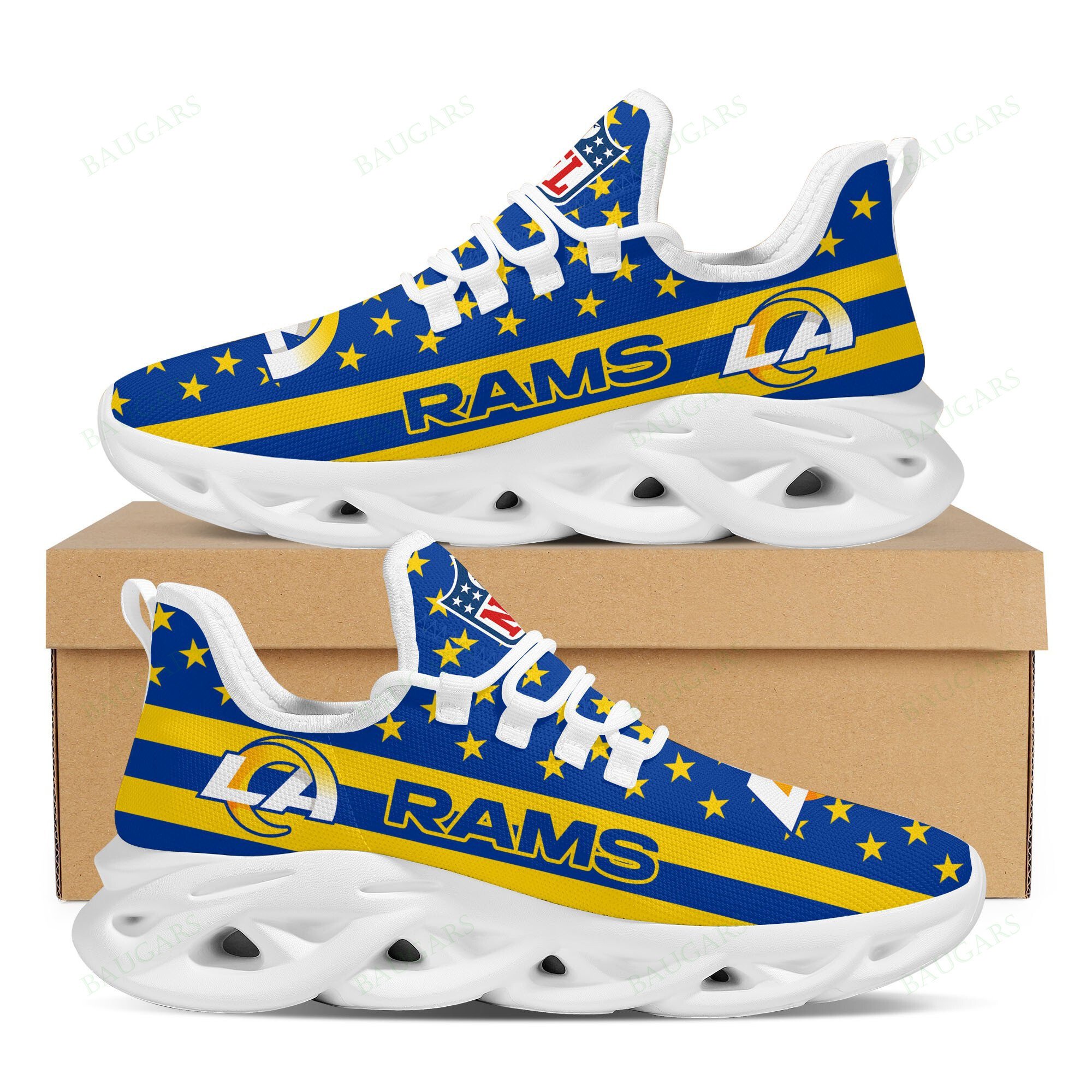 Los Angeles Rams Yezy Running Sneakers Art 1949