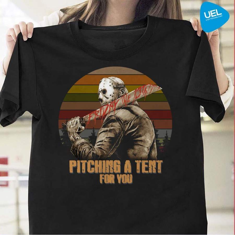 Jason friday 13th pitching tent vintage Tshirt