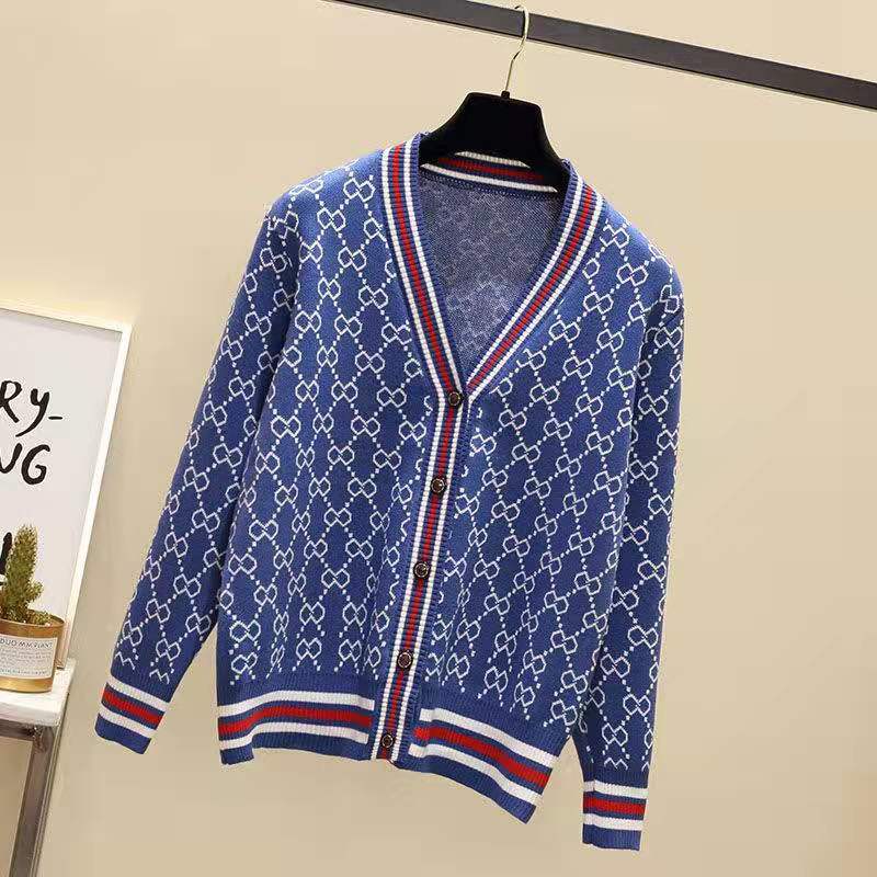 кардиган женский Korean Fashion Cardigans For Women 2021 New Spring Autumn Women’s Coat Knitted Cardigan Sweater V-Neck Jacket alx