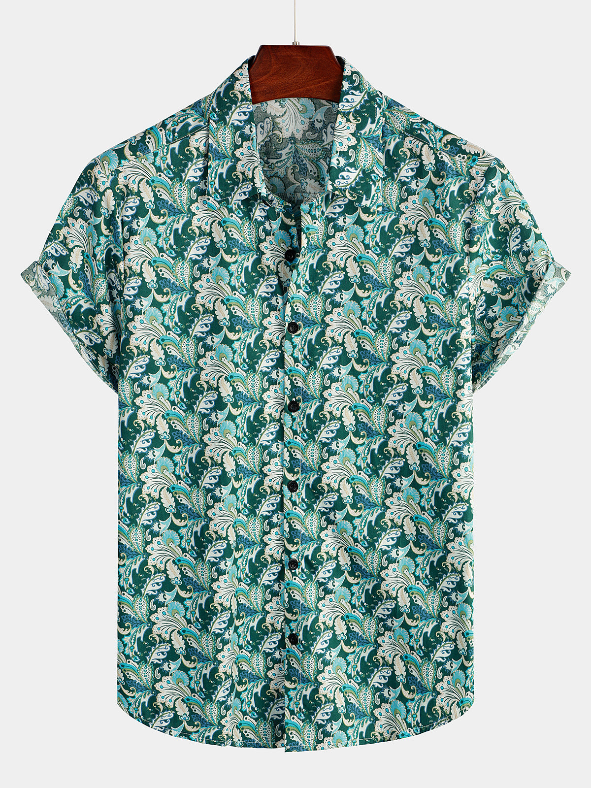 Floral Cotton Tropical Hawaii Short Sleeve Shirt Ha49461