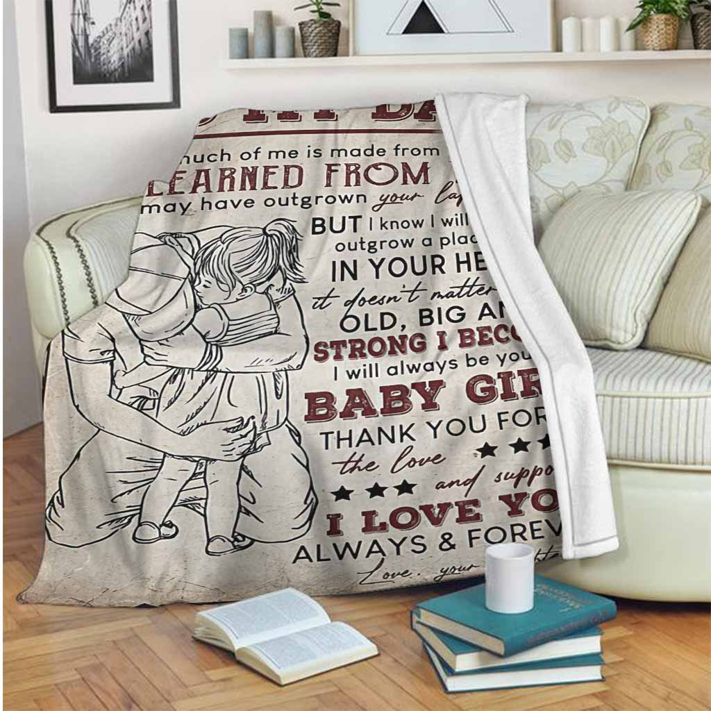 To My Dad So Much Of Me Is Made What I Learned From You Blanket Gift From Daughter Home Decor Bedding Couch Sofa Soft And Comfy Cozy