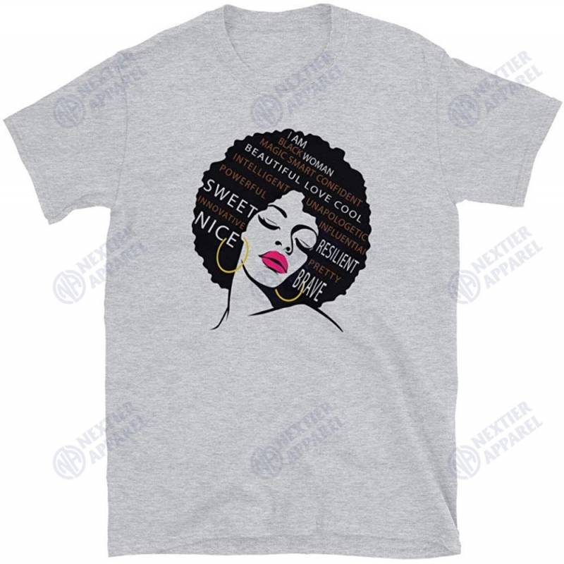 Womens I Am Black Woman Queen African-american History Month Pride T-shirt