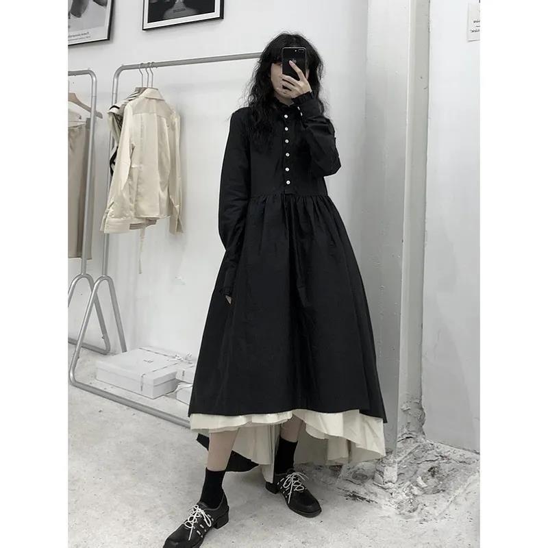 Street Japanese Lolita Dress Womens Dresses Spring Autumn Women 2021 Long Midi Dress Kawaii Dress Vintage Black Chic Dress Xxl alx