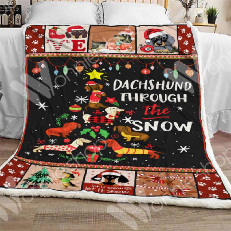 Dachshund Dog Christmas Sherpa Blanket OCT1402 87O50