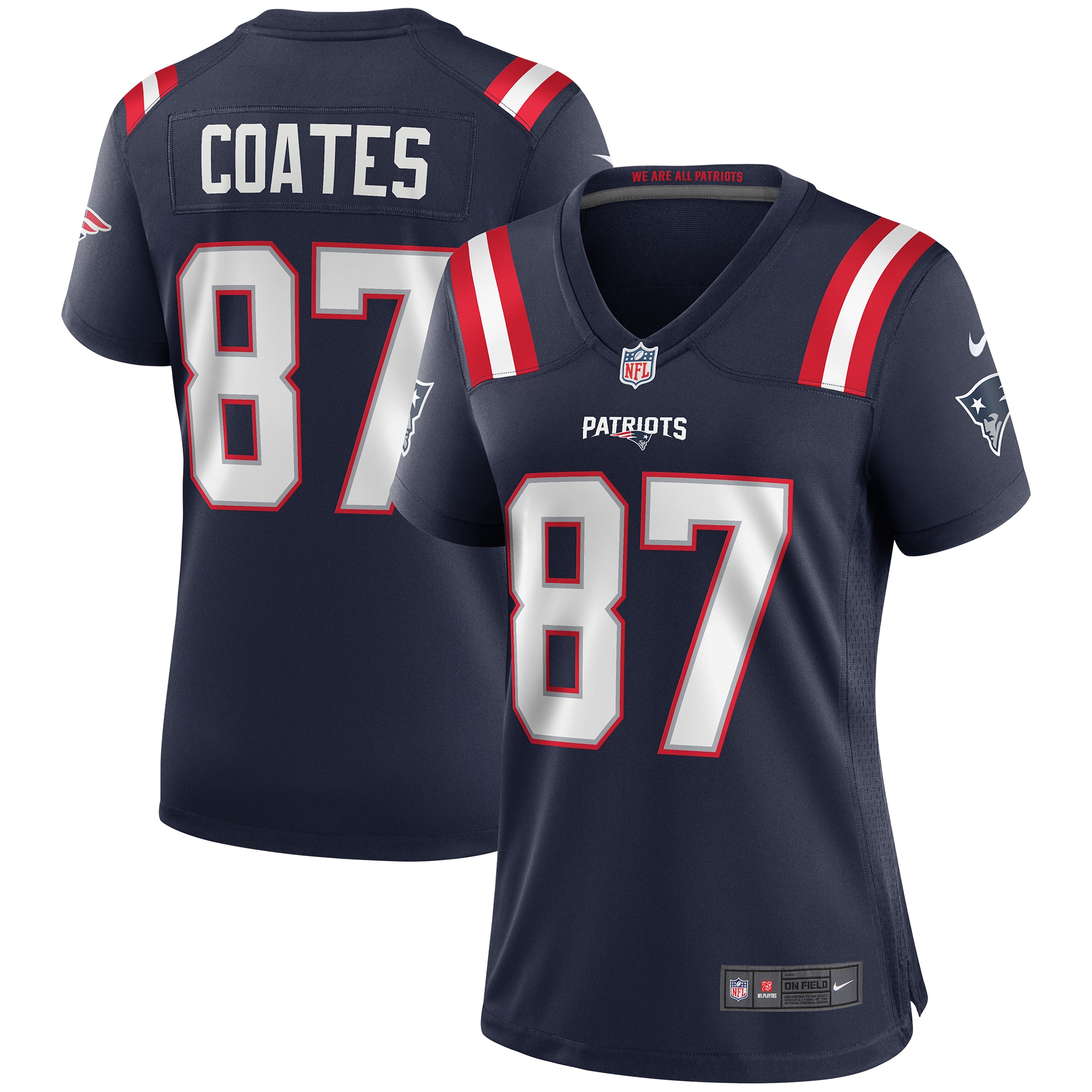 Women’s New England Patriots Ben Coates Navy Game Retired Player Jersey