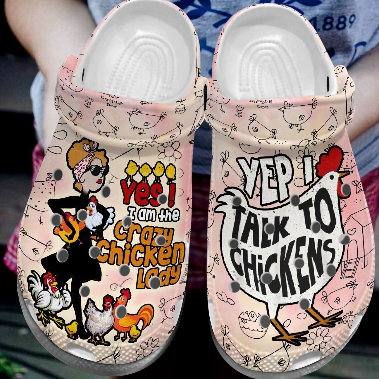 Chicken Personalized Clog, Custom Name, Text, Color, Number Fashion Style For Women, Men, Kid, Print 3D Yep I Talk To Chickens