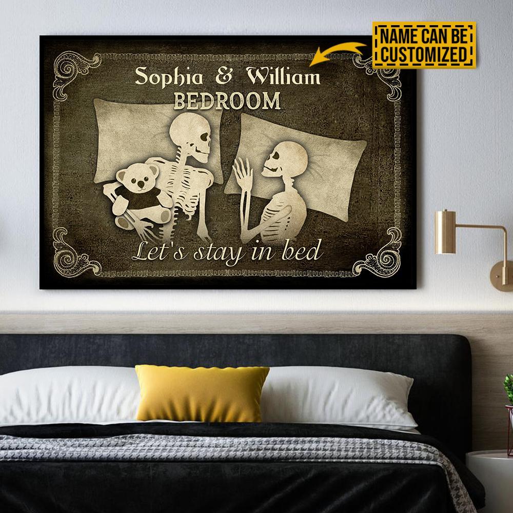 Aeticon Gifts Personalized Skeleton Bedroom Lets Stay Canvas Mom Dad Gift Home Decor