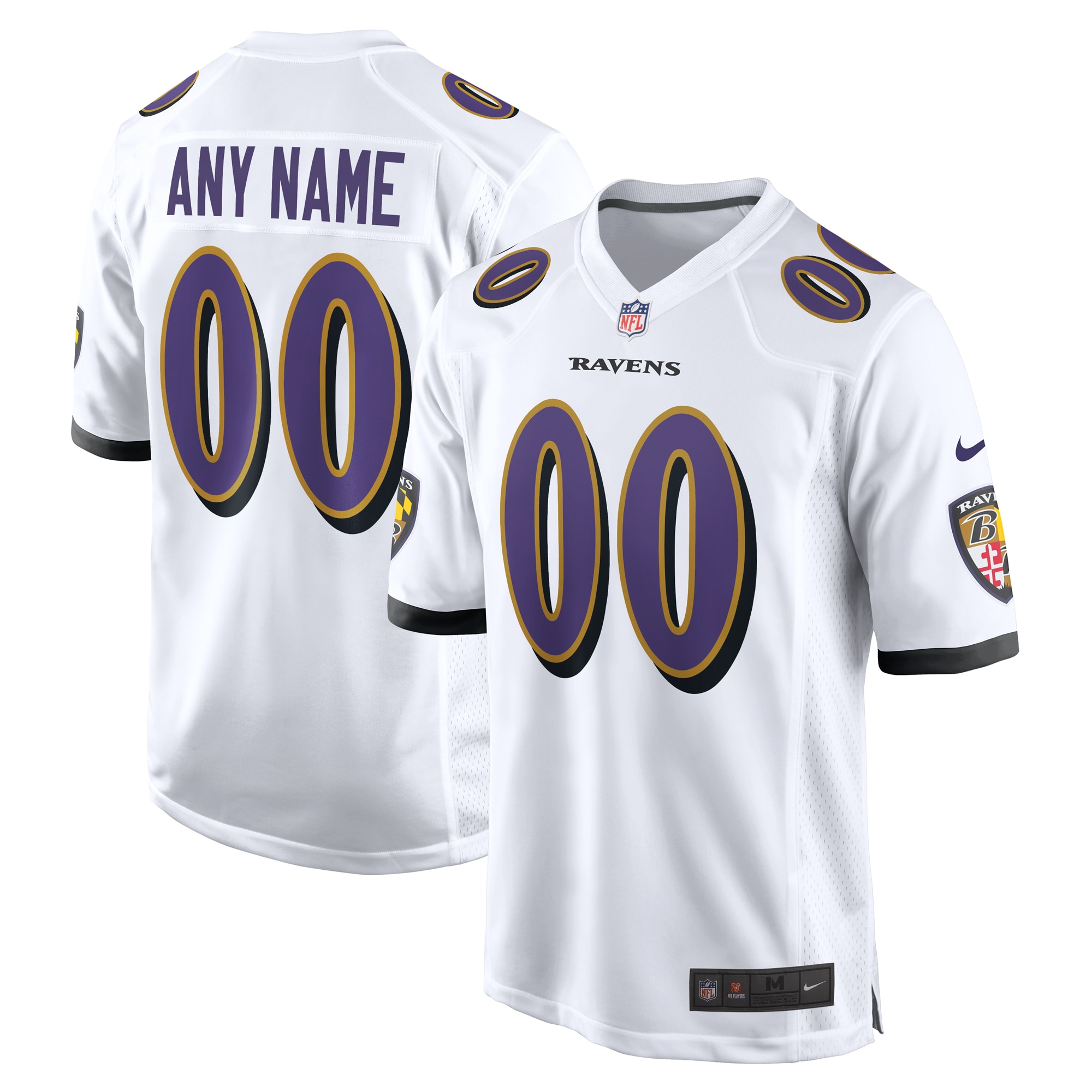 Baltimore Ravens Custom Game Jersey – White