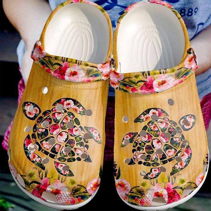 Personalized Turtle Flower Crocsy Shoes For Mens And Womens