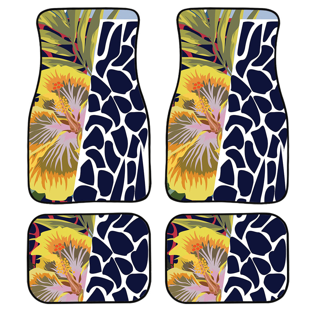 Exotic Patchwork Pattern Print Front And Back Car Floor Mats, Front Car Mat