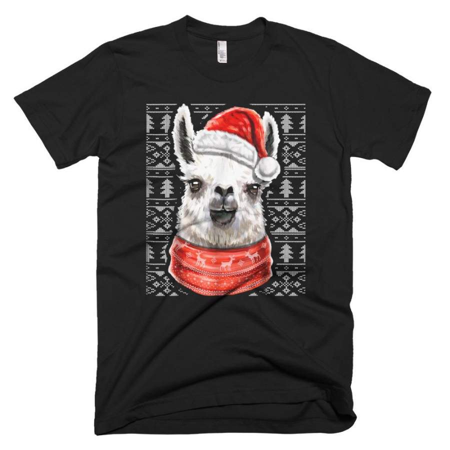 Ugly Christmas Sweater Llama Christmas T-Shirt Llama Gift Girl