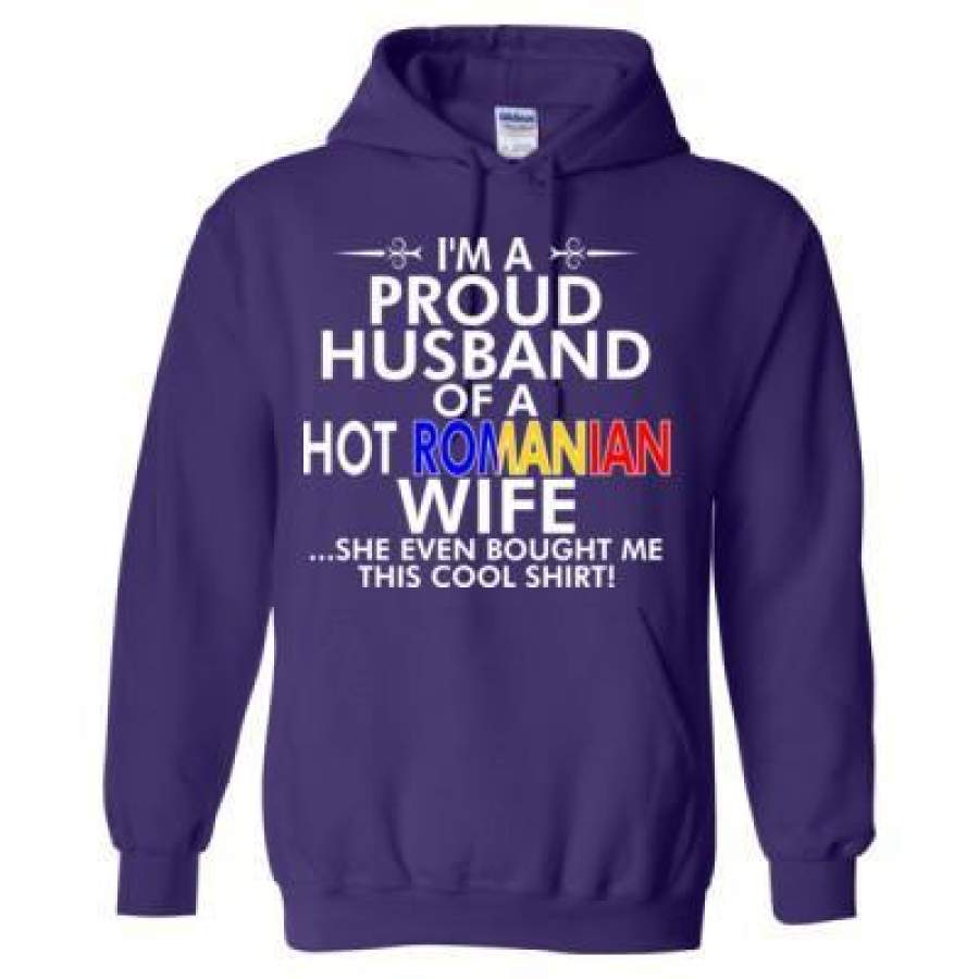 AGR Im A Proud Husband Of A Hot Romanian Wife She Even Bought Me This Cool Shirt – Heavy Blend™ Hooded Sweatshirt