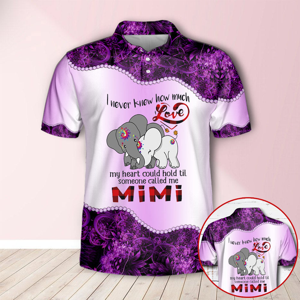 Personalized Elephant I Never Knew How Much Love My Heart Could Hold Purple All Over Print Shirts, 3D Shirts For Grandma, Hn98, Trhn