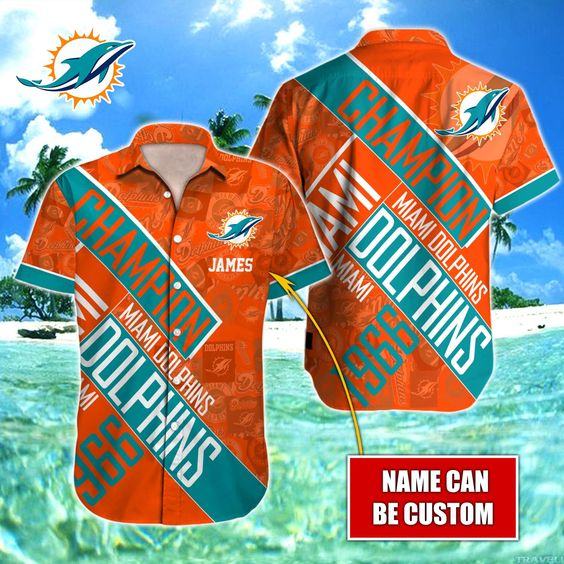 Miami Dolphins Nfl Hawaiian Shirt Custom Name