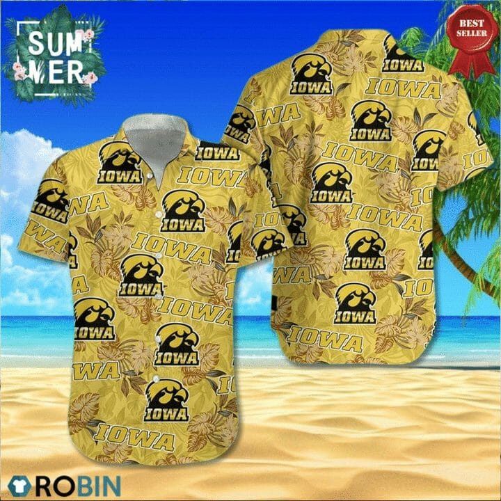 NCCA Iowa Hawkeyes Gold Hawaiian Shirt