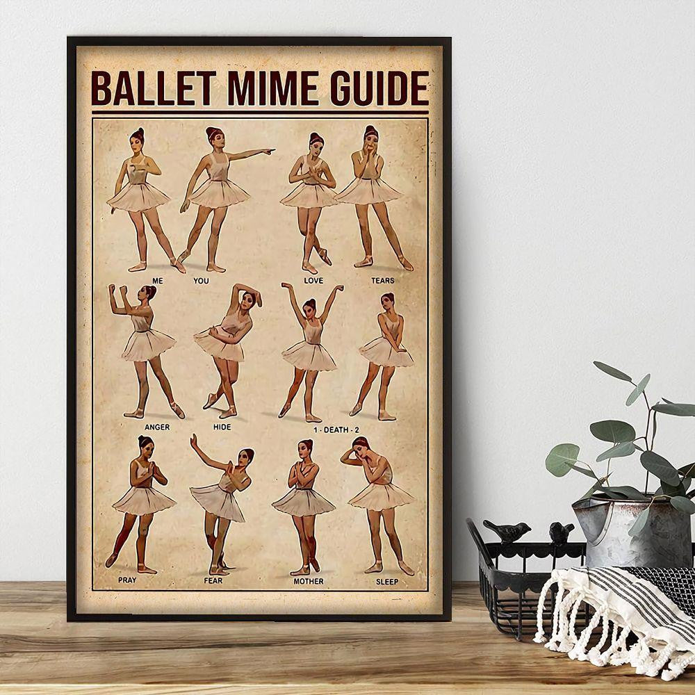 Ballet Mime Guide Poster Canvas Home Décor Birthday Christmas Gifts For Women Girl Daughter Friend – Gigo Smart