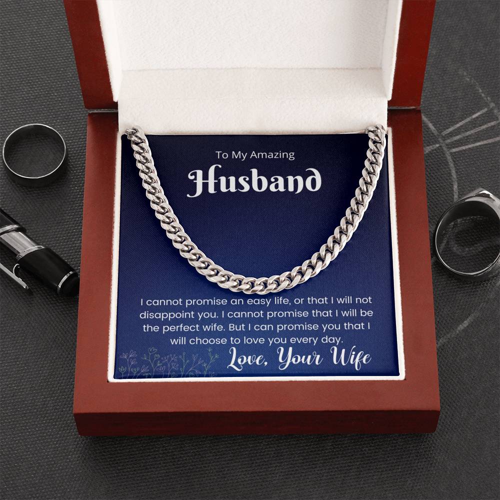 (Almost Gone) Cuban Link Chain Gift For Husband – I Love You Every Day Necklace